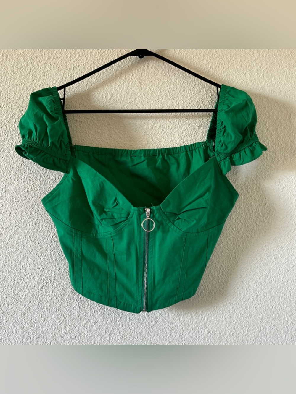 Milkmaid Western Crop Feminine Coquette Dainty Girlie Fits Women’s Medium Green